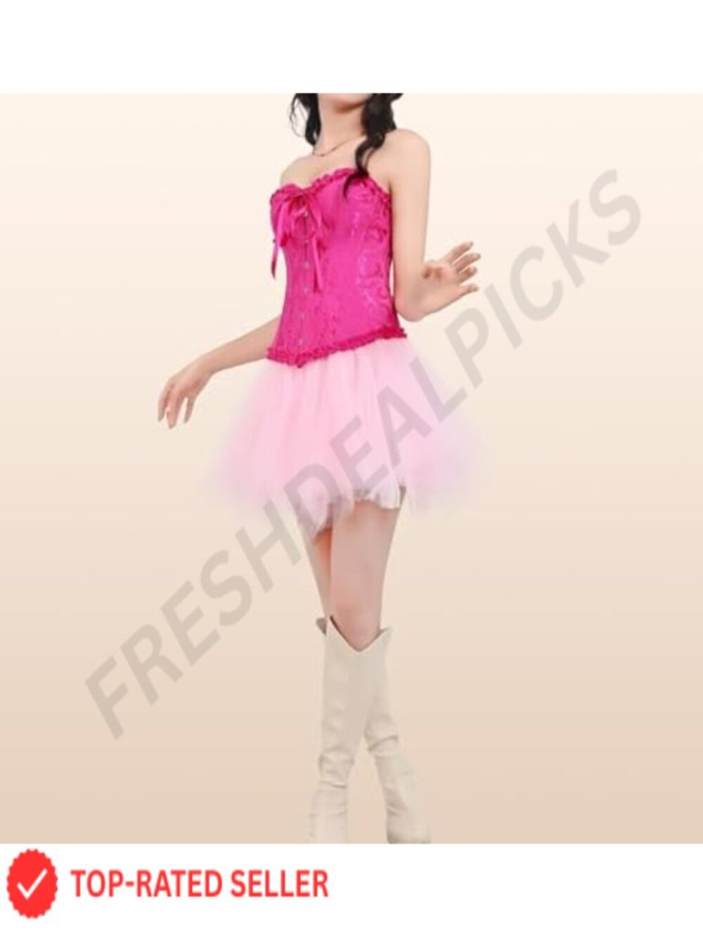 Satin Lace Push Up Bustier Corset Bodysuit XS-6XL - Picture 5 of 6